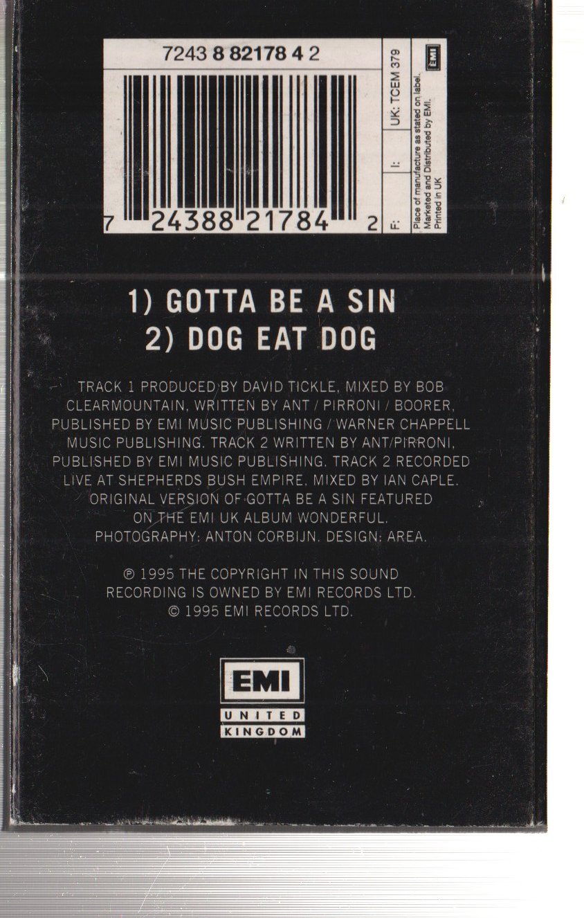 Adam Ant - Gotta Be A Sin - Cassette