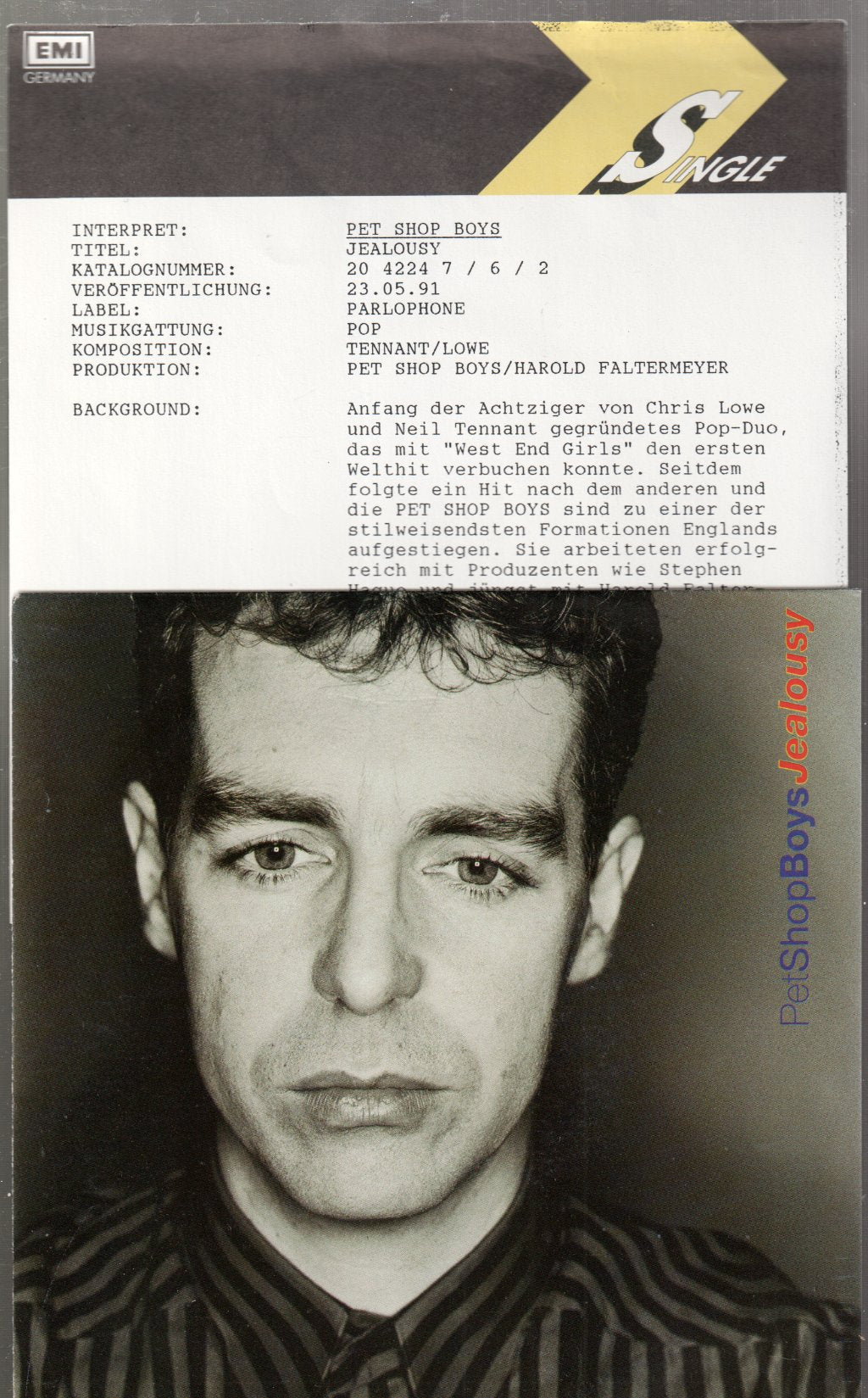 Pet Shop Boys - Jealousy - 7 Inch