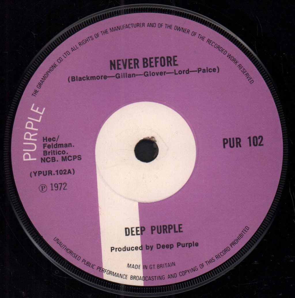 Deep Purple - Never Before - 7 Inch
