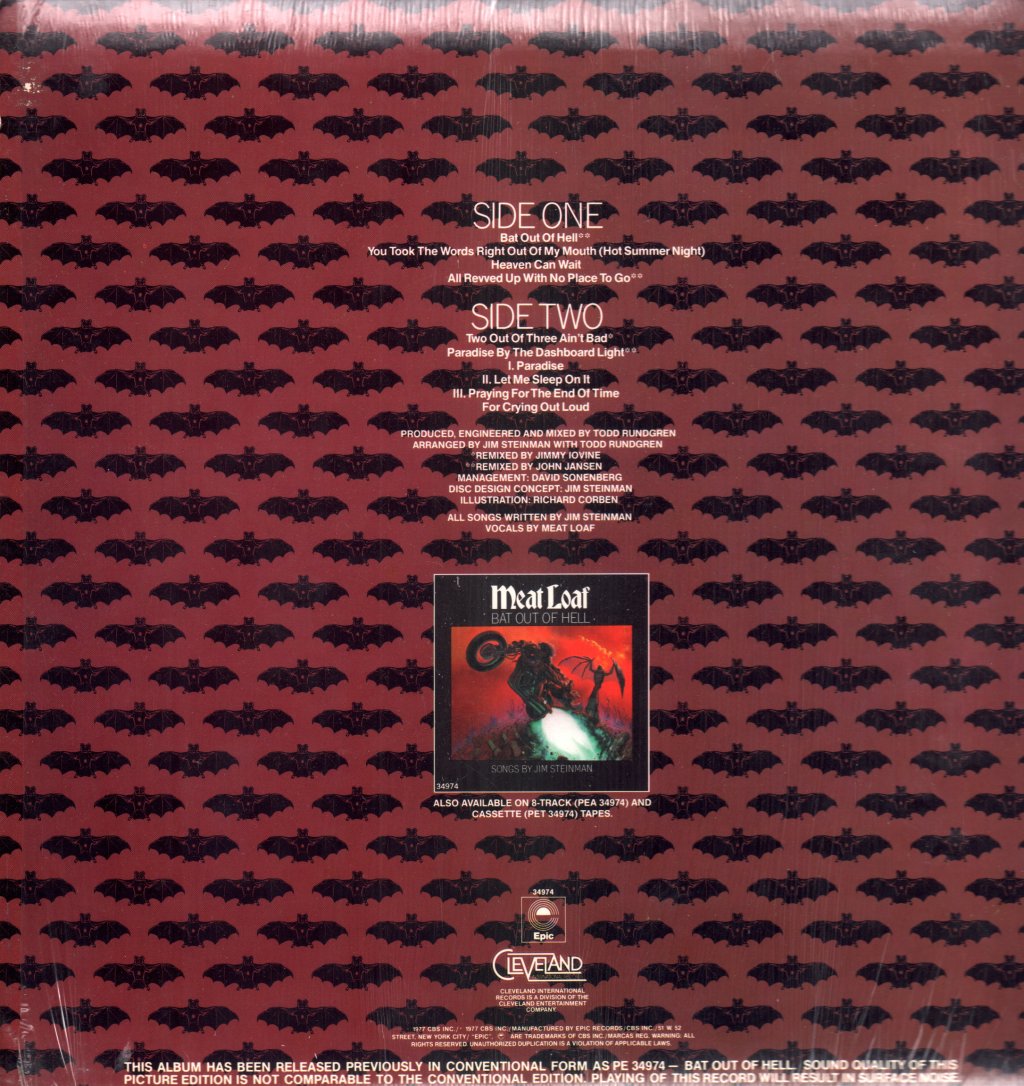 Meat Loaf - Bat Out Of Hell - Lp