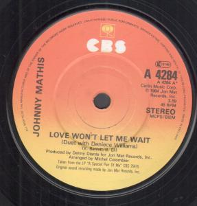 Johnny Mathis - Love Won't Let Me Wait - 7 Inch