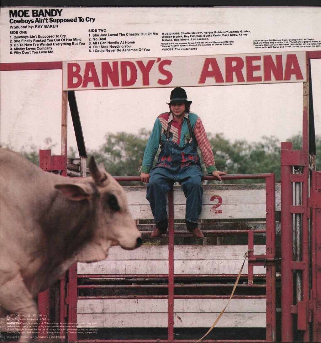 Moe Bandy - Cowboys Ain't Supposed To Cry - Lp
