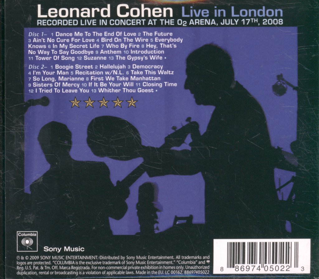 Leonard Cohen - Live In London - Double Cd