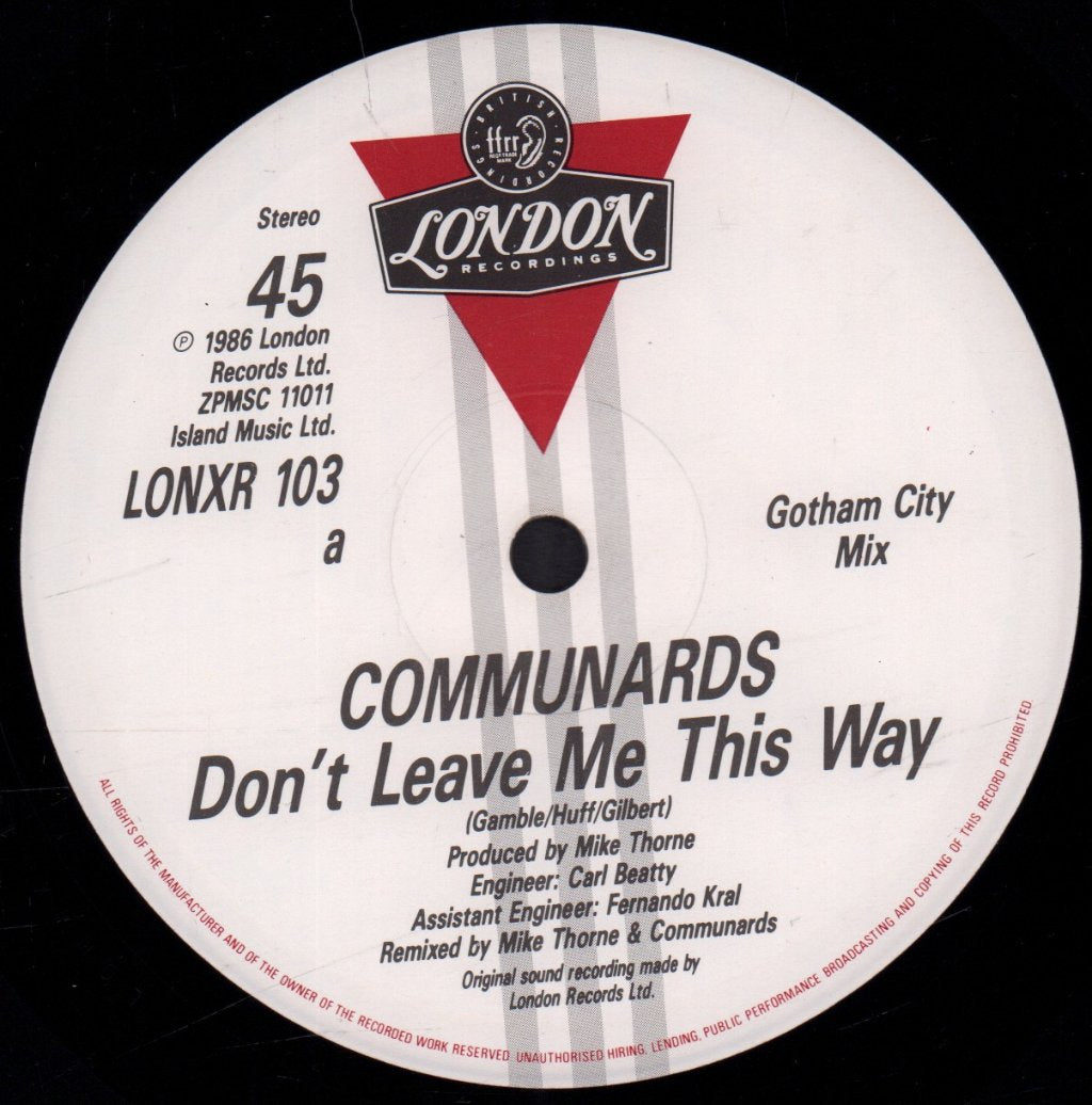 Communards - Don't Leave Me This Way - 12 Inch
