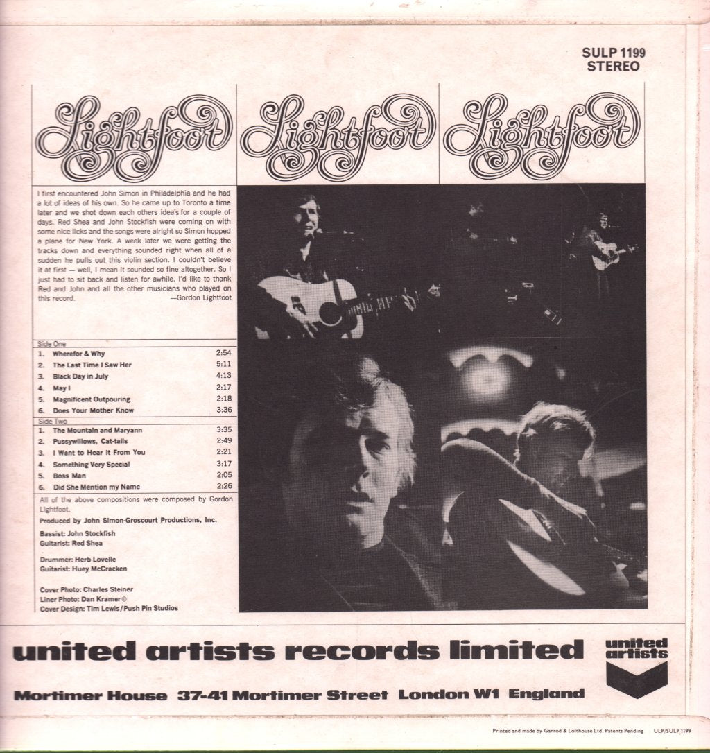 Gordon Lightfoot - Did She Mention My Name - Lp