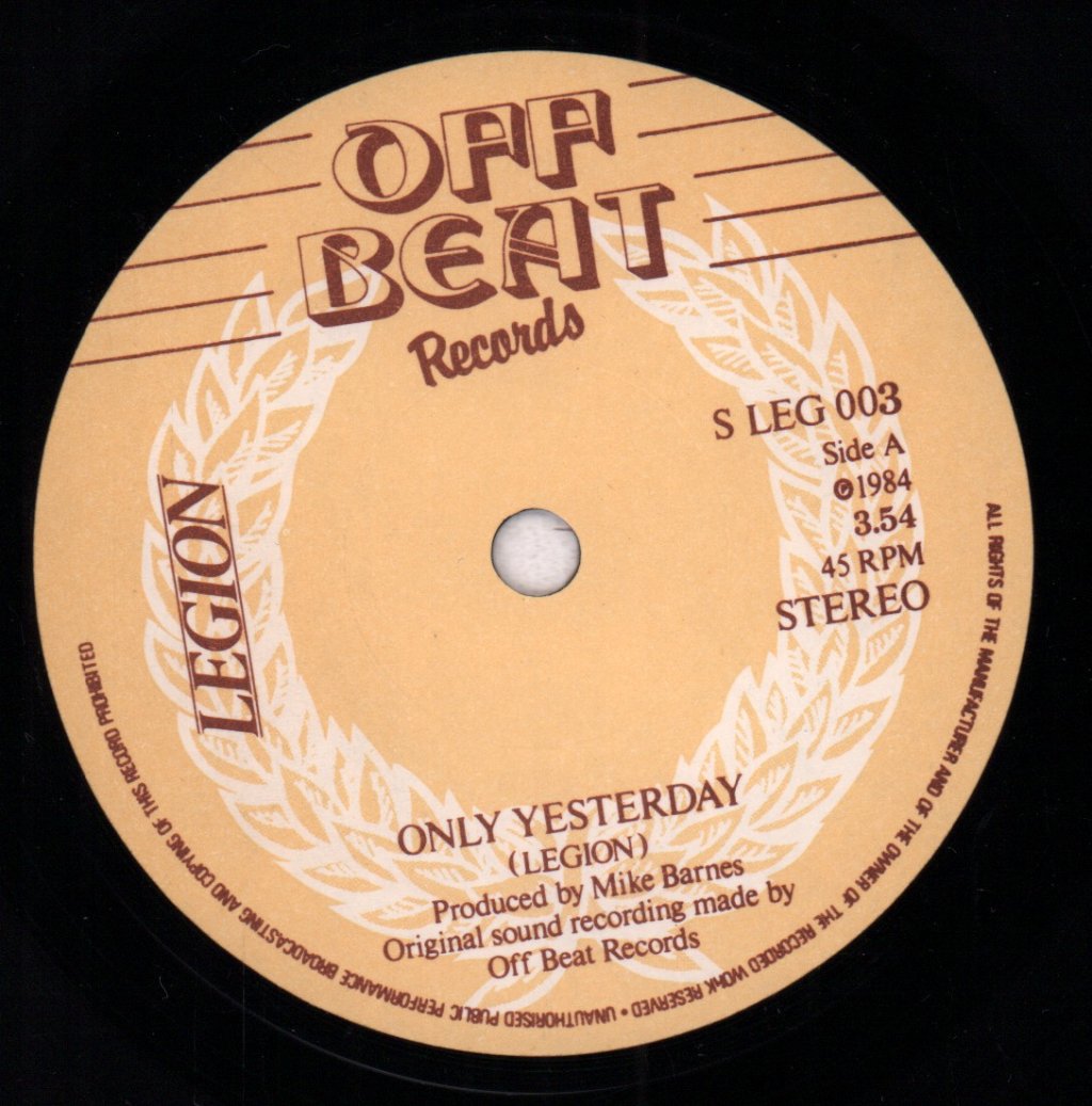 Legion - Only Yesterday - 7 Inch