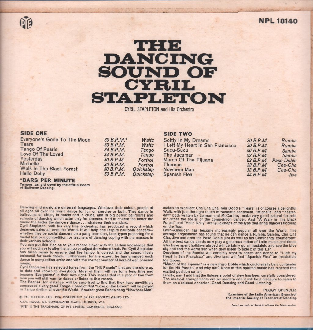 Cyril Stapleton And His Orchestra - Dancing Sound Of Cyril Stapleton - Lp