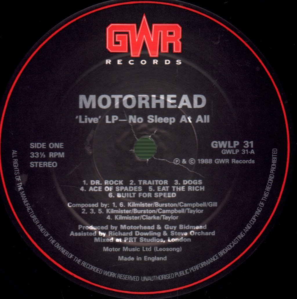 Motorhead - No Sleep At All (Live) - Lp