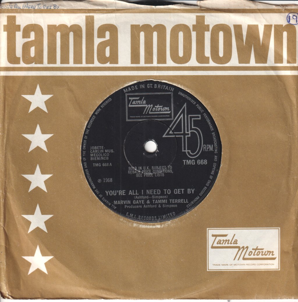 Marvin Gaye And Tammi Terrell - You're All I Need To Get By - 7 Inch