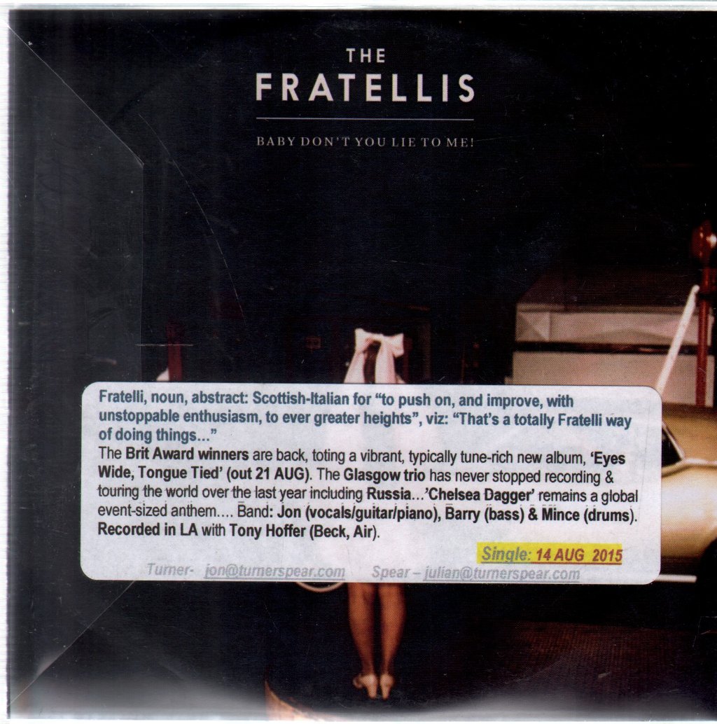 Fratellis - Baby Don't You Lie To Me! - Cdr