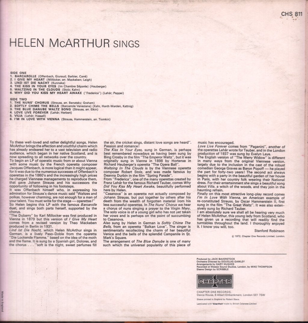 Helen Mcarthur - Helen Mcarthur Sings - Lp