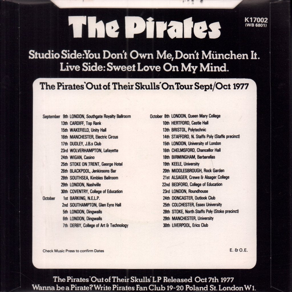 Pirates - Sweet Love On My Mind - 7 Inch