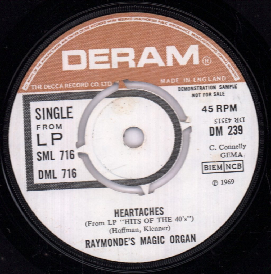 Raymonde's Magic Organ - Oh Johnny Oh Johnny Oh - 7 Inch