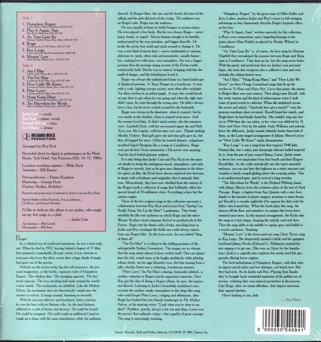 Jackie Cain And Roy Kral - Bogie - Lp