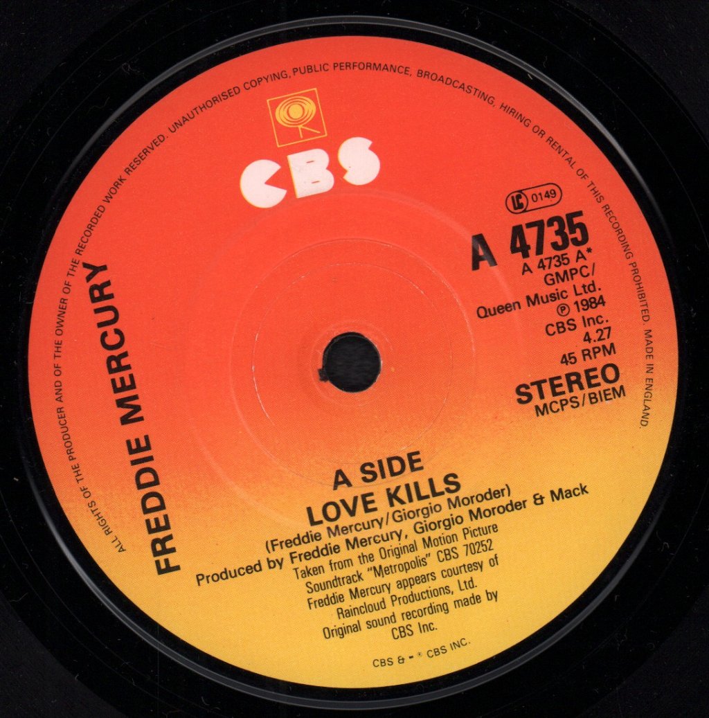Freddie Mercury - Love Kills - 7 Inch