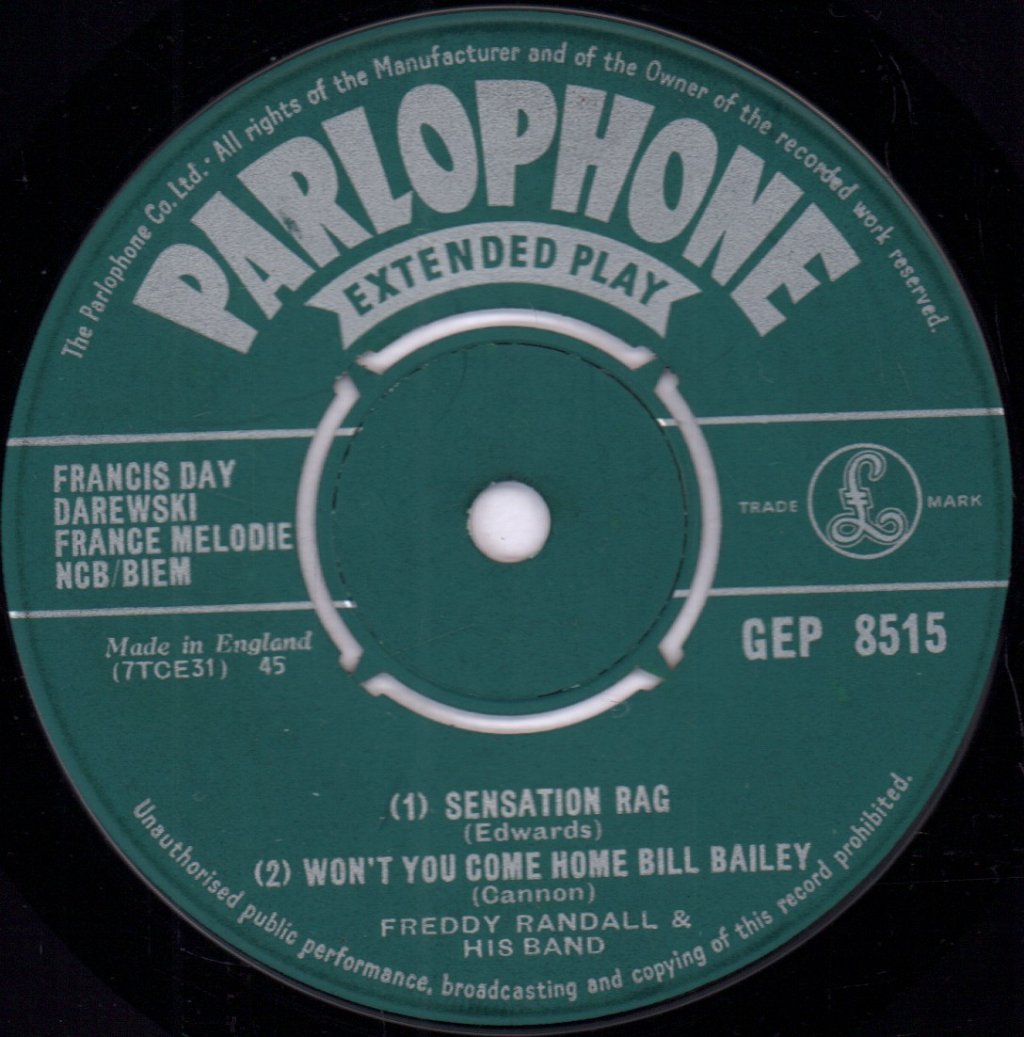 Freddy Randall And His Band - Sensation Rag - 7 Inch