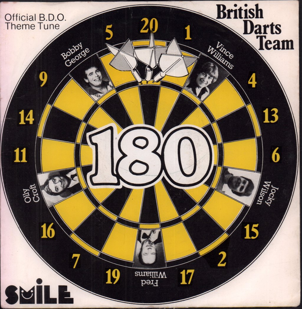 British Darts Team With Vince Williams and Bobby George - 180 - 7 Inch