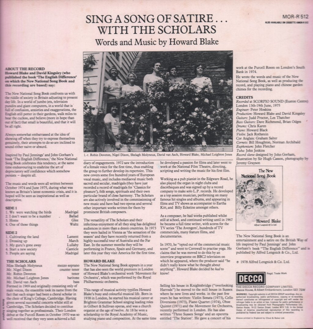 Howard Blake - Sing A Song Of Satire With The Scholars - Lp