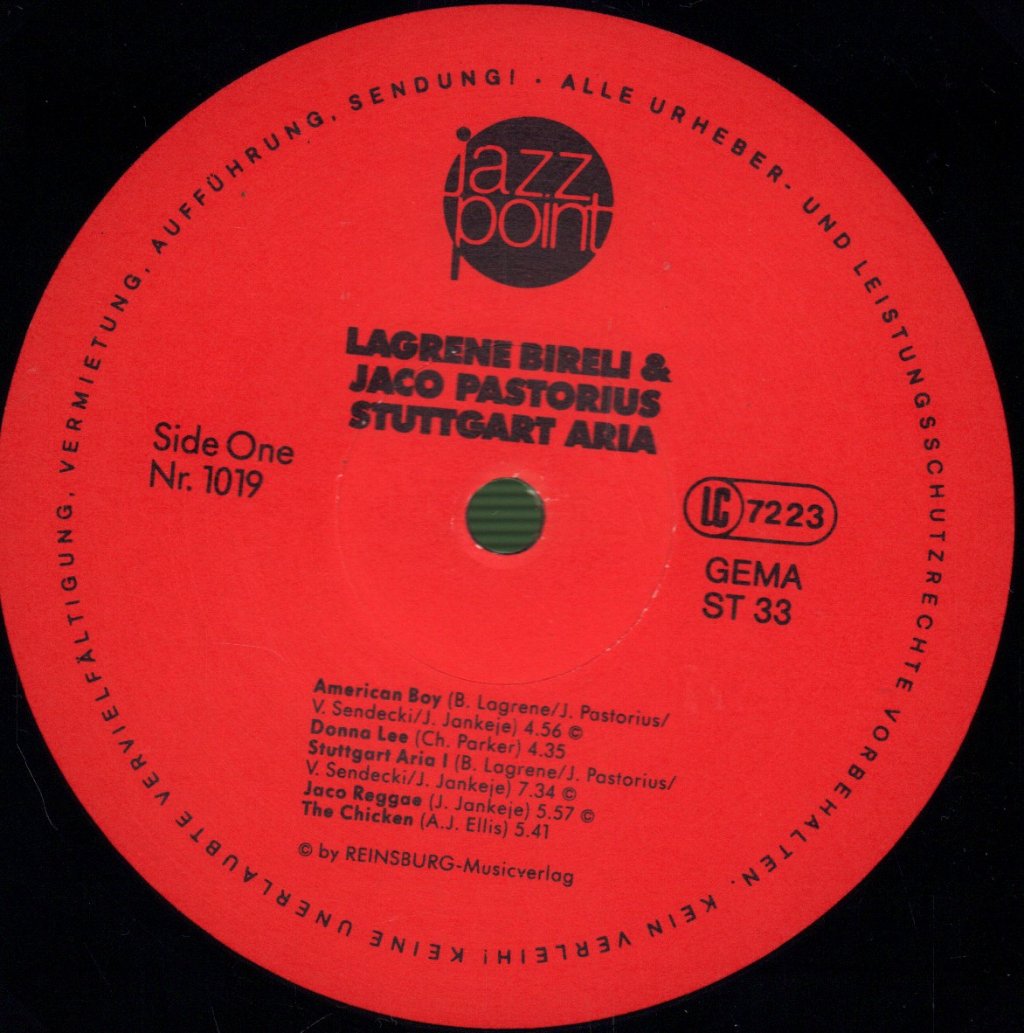 Lagrene Bireli / Joco Pastorius - Stuttgart Aria - Lp
