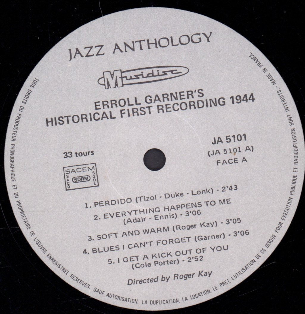 Erroll Garner - Historical First Recording 1944 - Lp