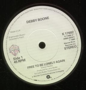 Derby Boone - Free To Be Lonely Again - 7 Inch