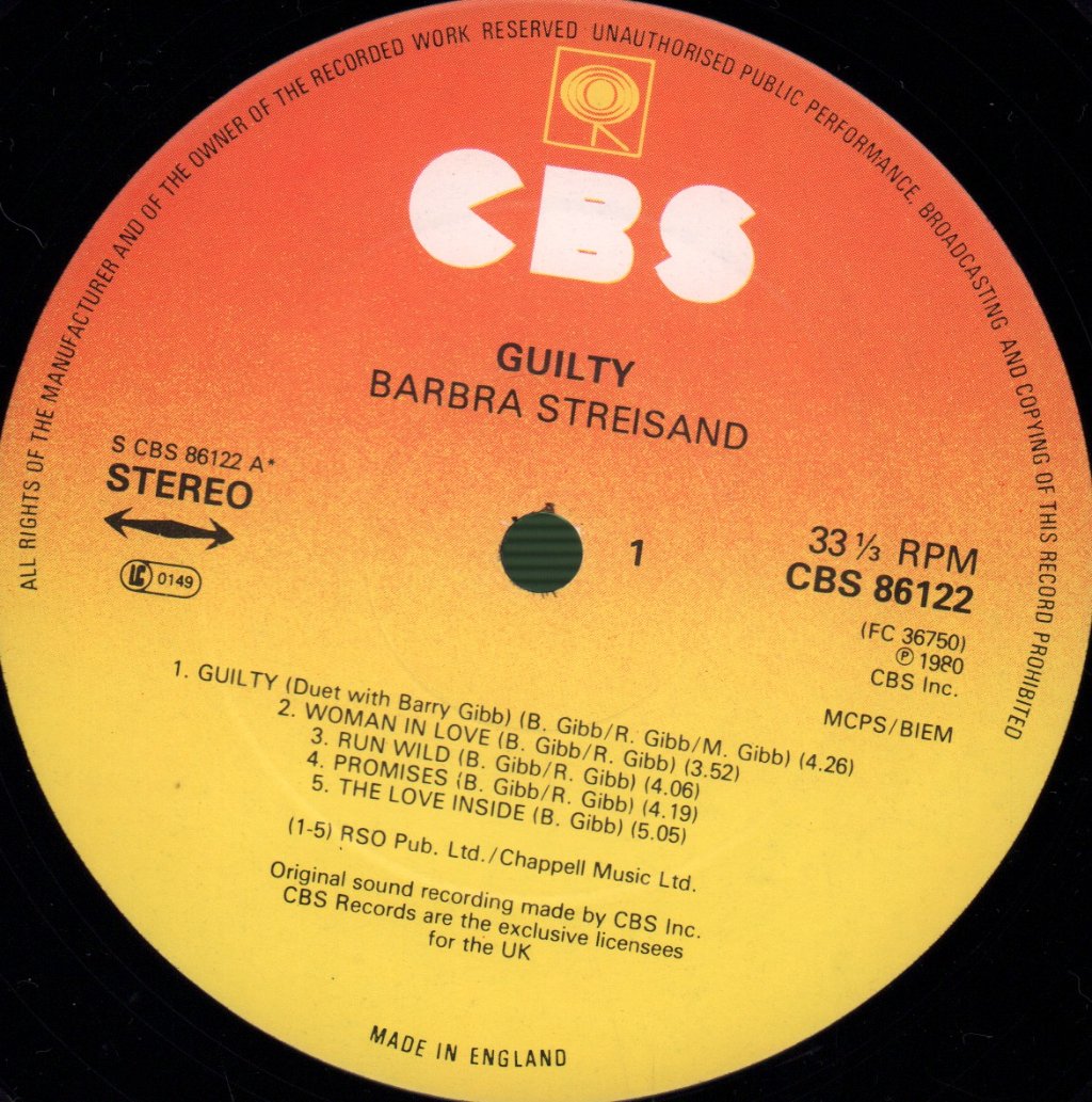 Barbra Streisand - Guilty - Lp