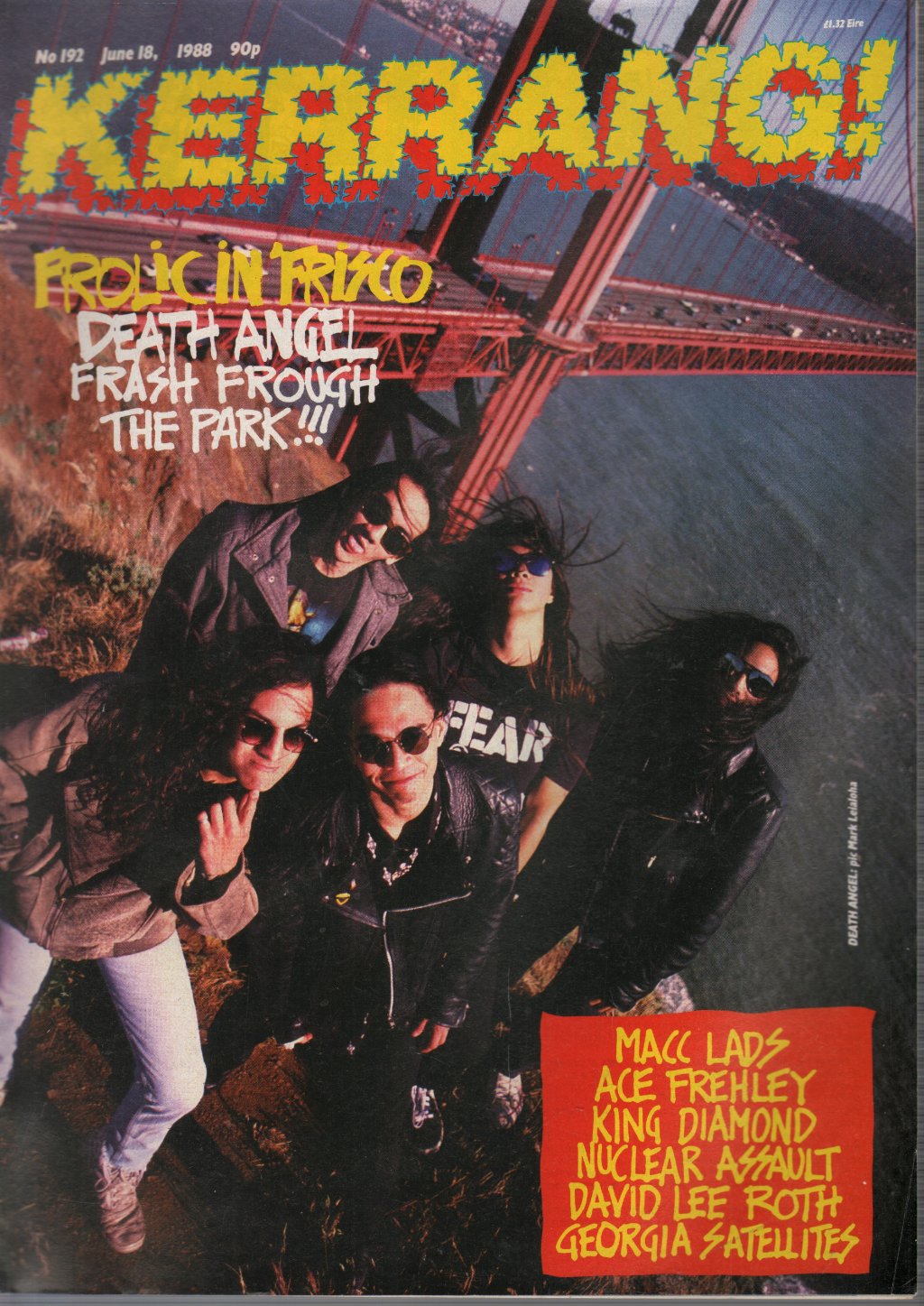 Death Angel - Kerrang no.192 18 June 1988 - Magazine