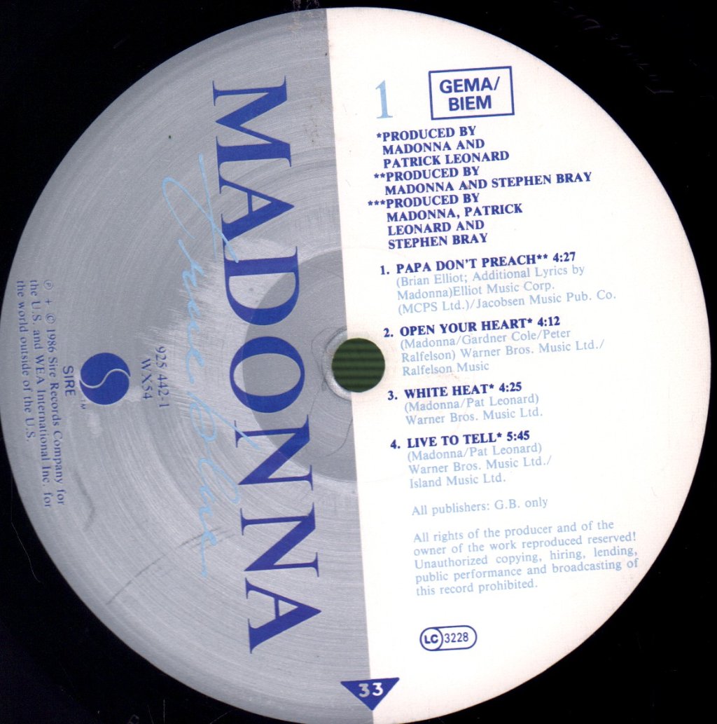 Madonna - True Blue - Lp