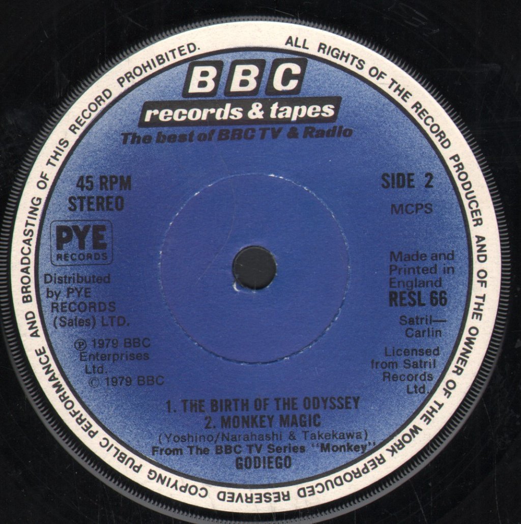 Godiego - Theme From The Bbc Tv Series Monkey - Gandhara - 7 Inch