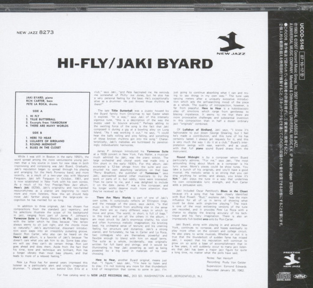 Jaki Byard - Hi-Fly - Cd