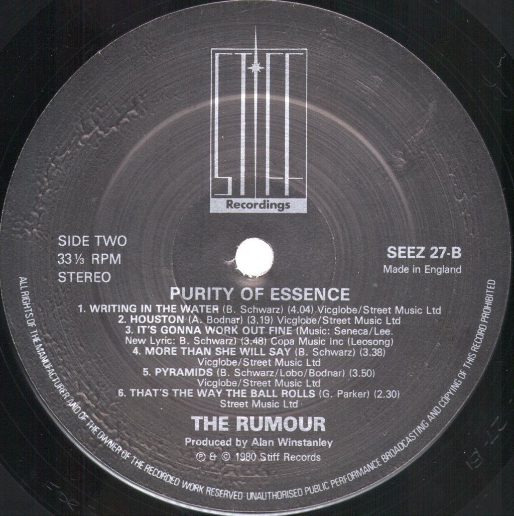 Rumour (Graham Parker Group) - Purity Of Essence - Lp