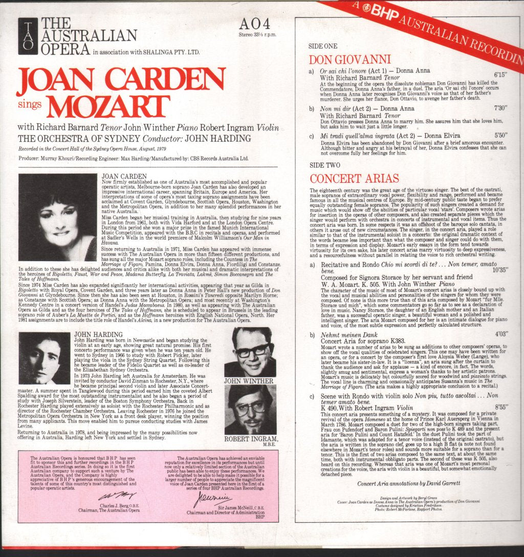 Joan Carden - Joan Carden Sings Mozart - Lp