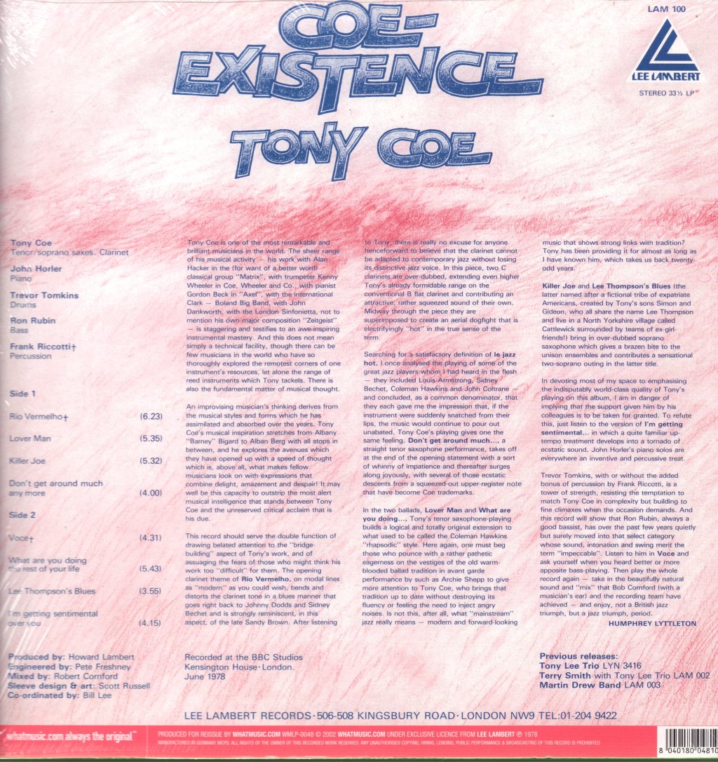 Tony Coe - Coe-Existence - Lp