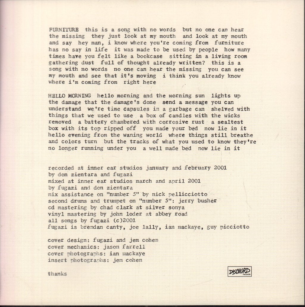 Fugazi - Furniture - 7 Inch