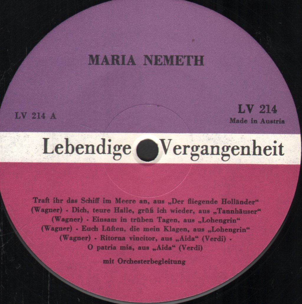 Maria Nemeth - Lebendige Vergangenheit - Maria Nemeth - Lp