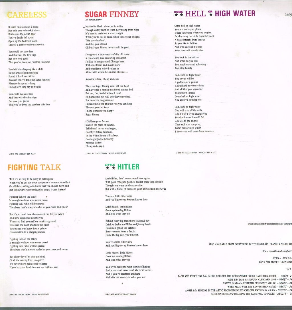 Everything But The Girl - Baby The Stars Shine Bright - Lp