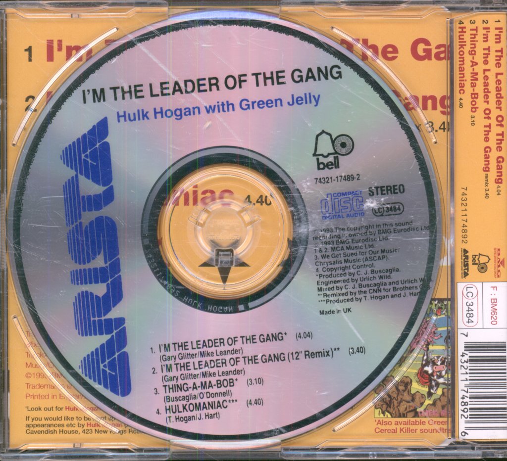Hulk Hogan And The Wrestling Boot Band with Green Jelllÿ - Leader Of The Gang - Cd