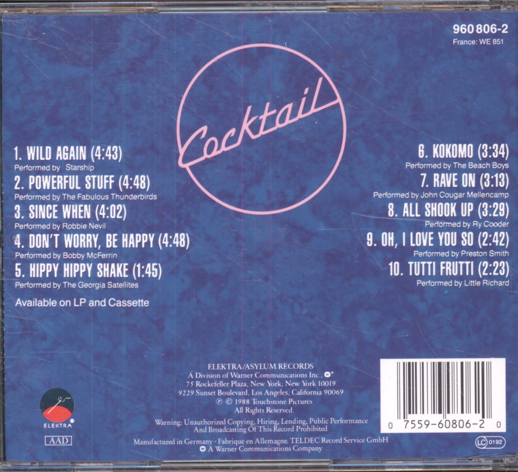 Various Artists - Cocktail - Original Motion Picture Soundtrack - Cd