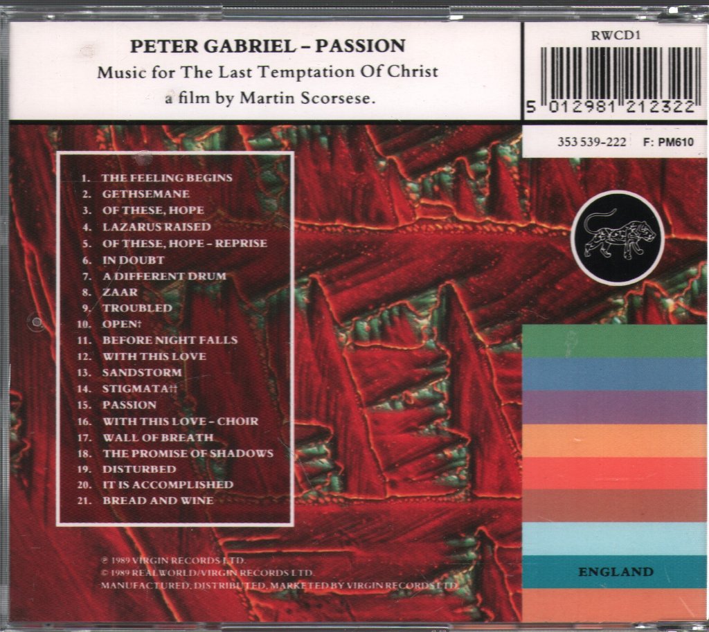 Peter Gabriel - Passion - Cd