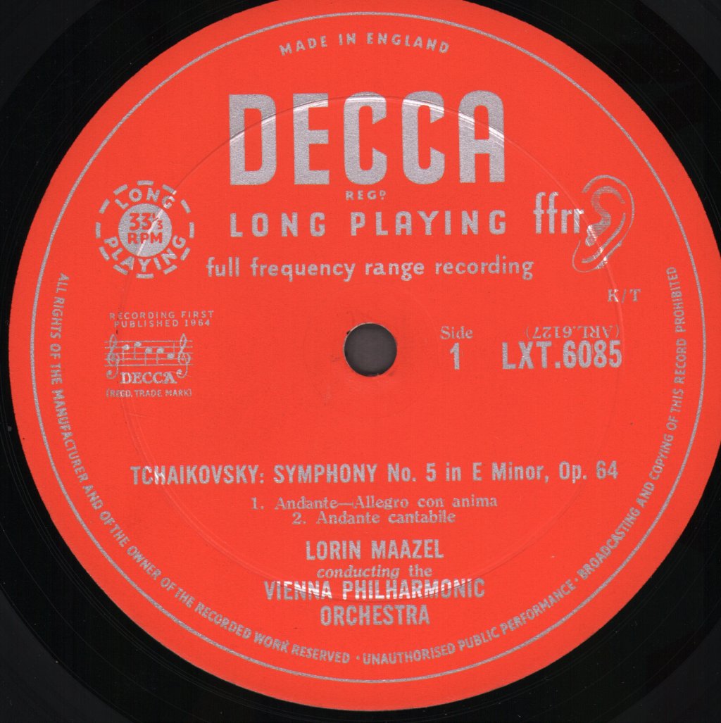 Lorin Maazel / Vienna Philharmonic Orchestra - Tchaikovsky - Symphony No.5 In E Minor - Lp