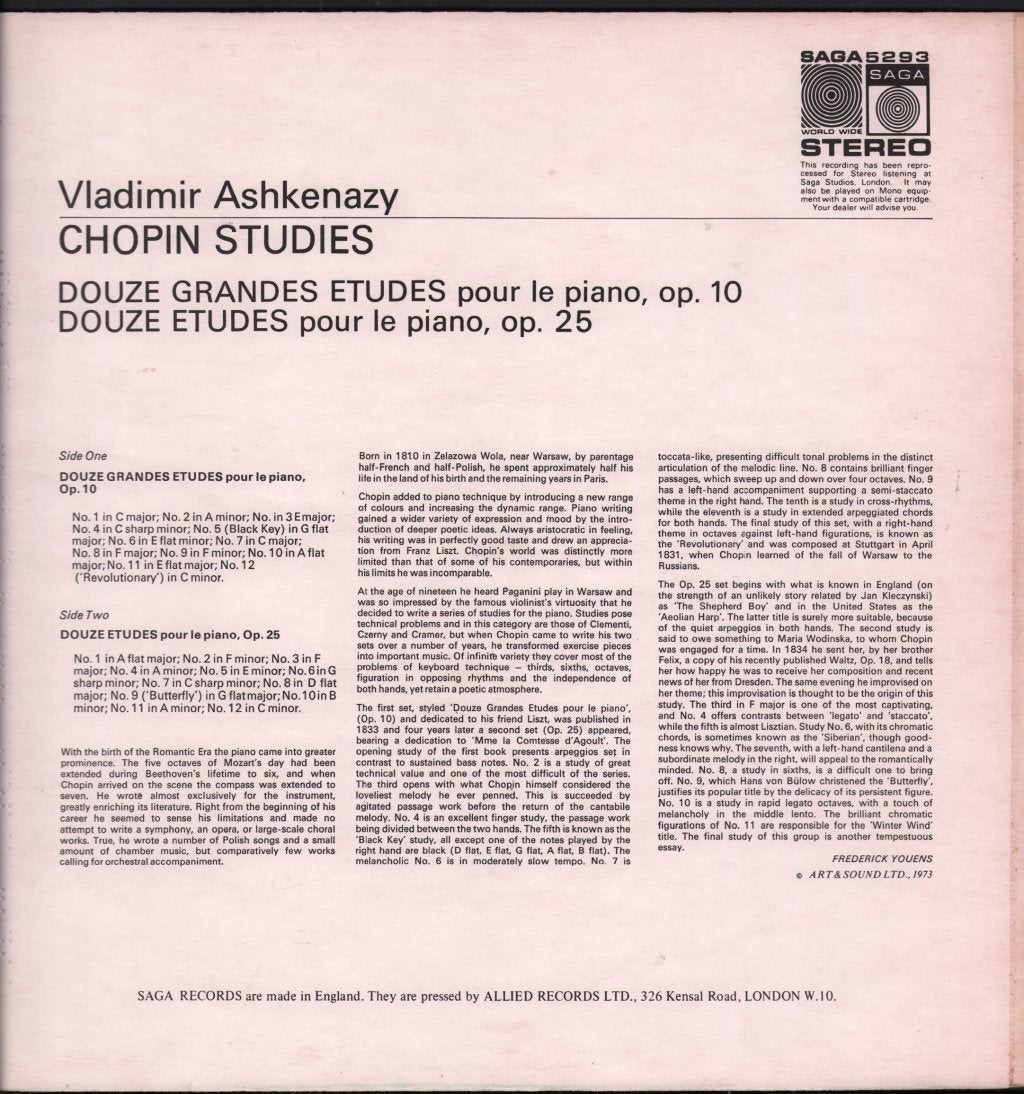 Vladimir Ashkenazy - Chopin Studies - Lp