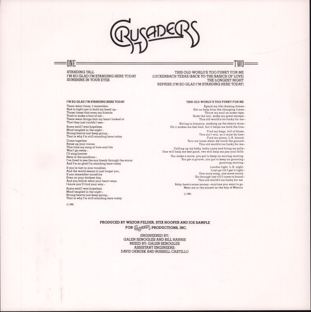 Crusaders - Standing Tall - Lp