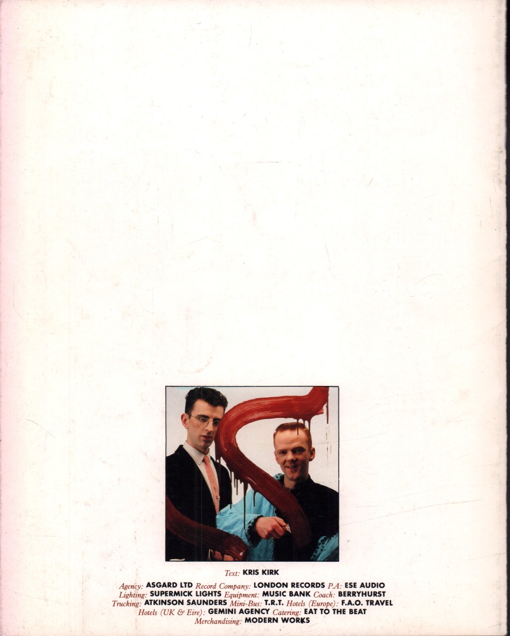 Communards - 1986 tour - Tour Programme