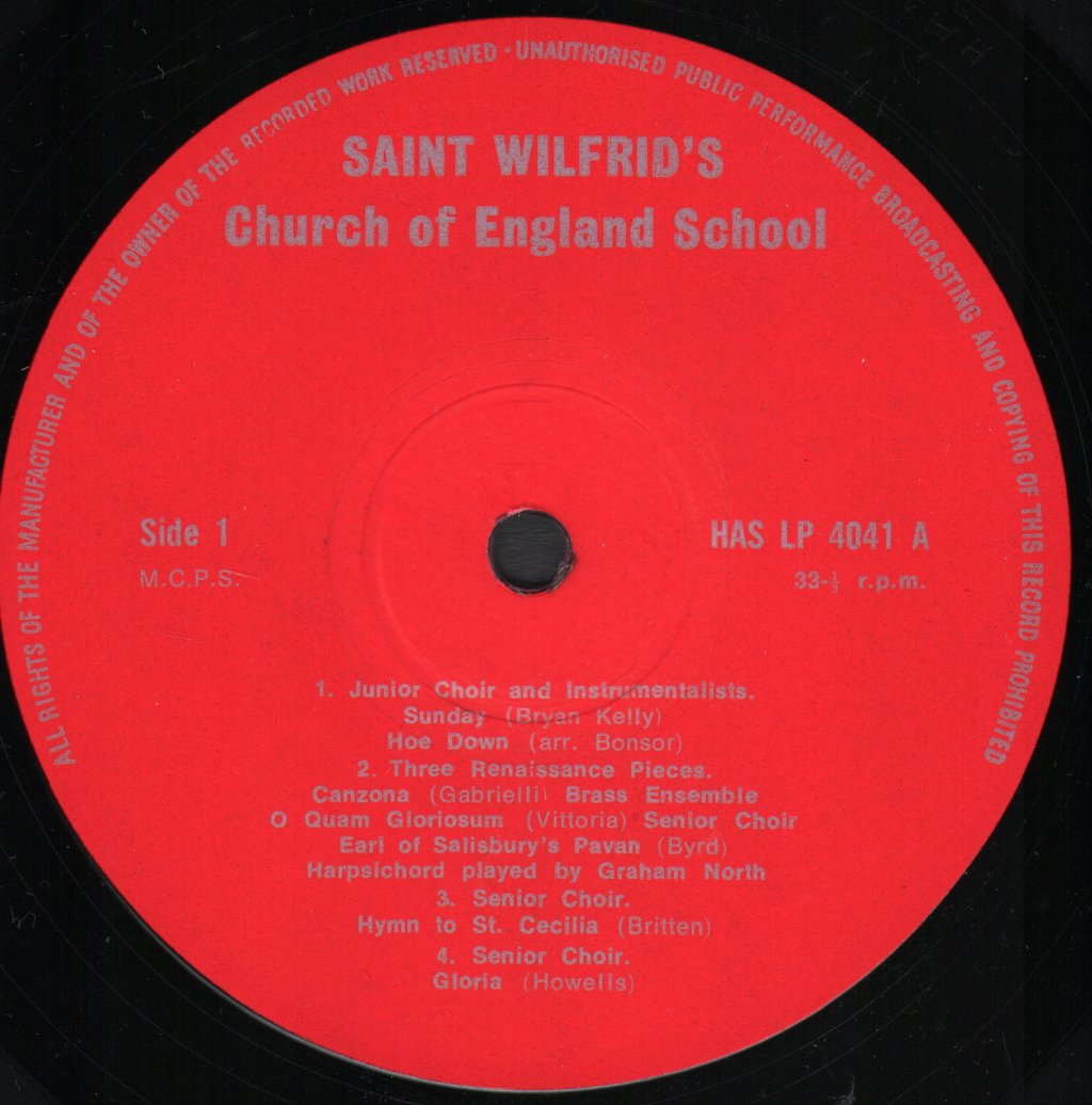 St. Wilfrid's Church Of England School - Music From St. Wilfrid's School - Lp