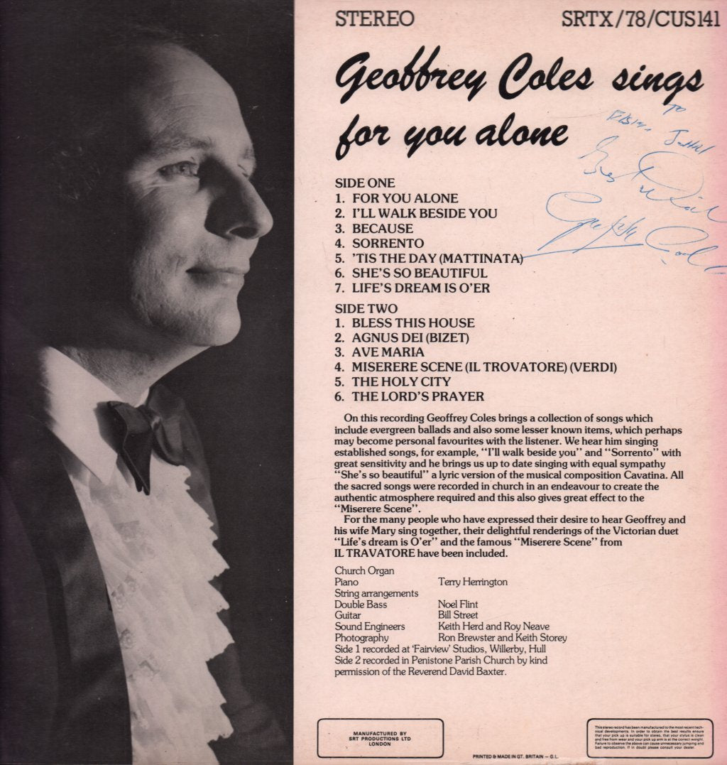 Geoffrey Coles - For You Alone - Lp
