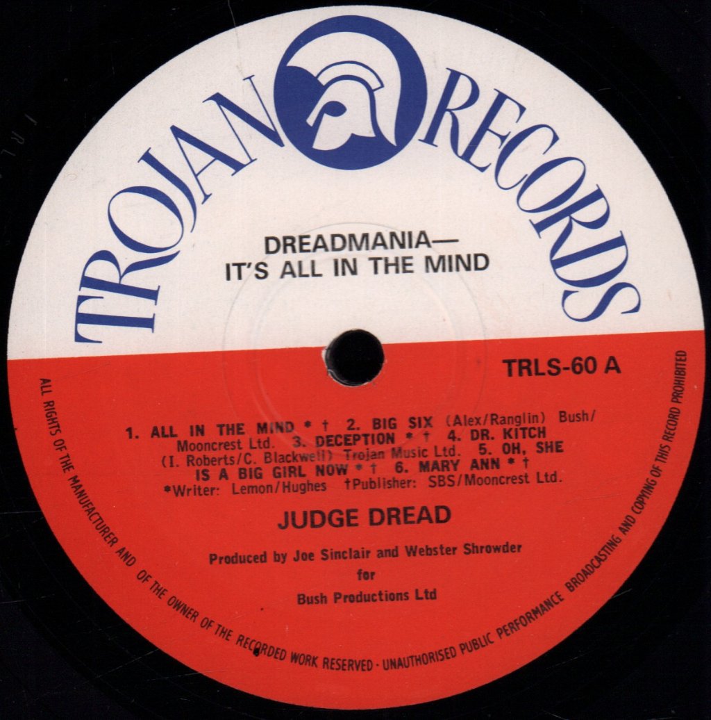Judge Dread - Dreadmania It's All In The Mind - Lp