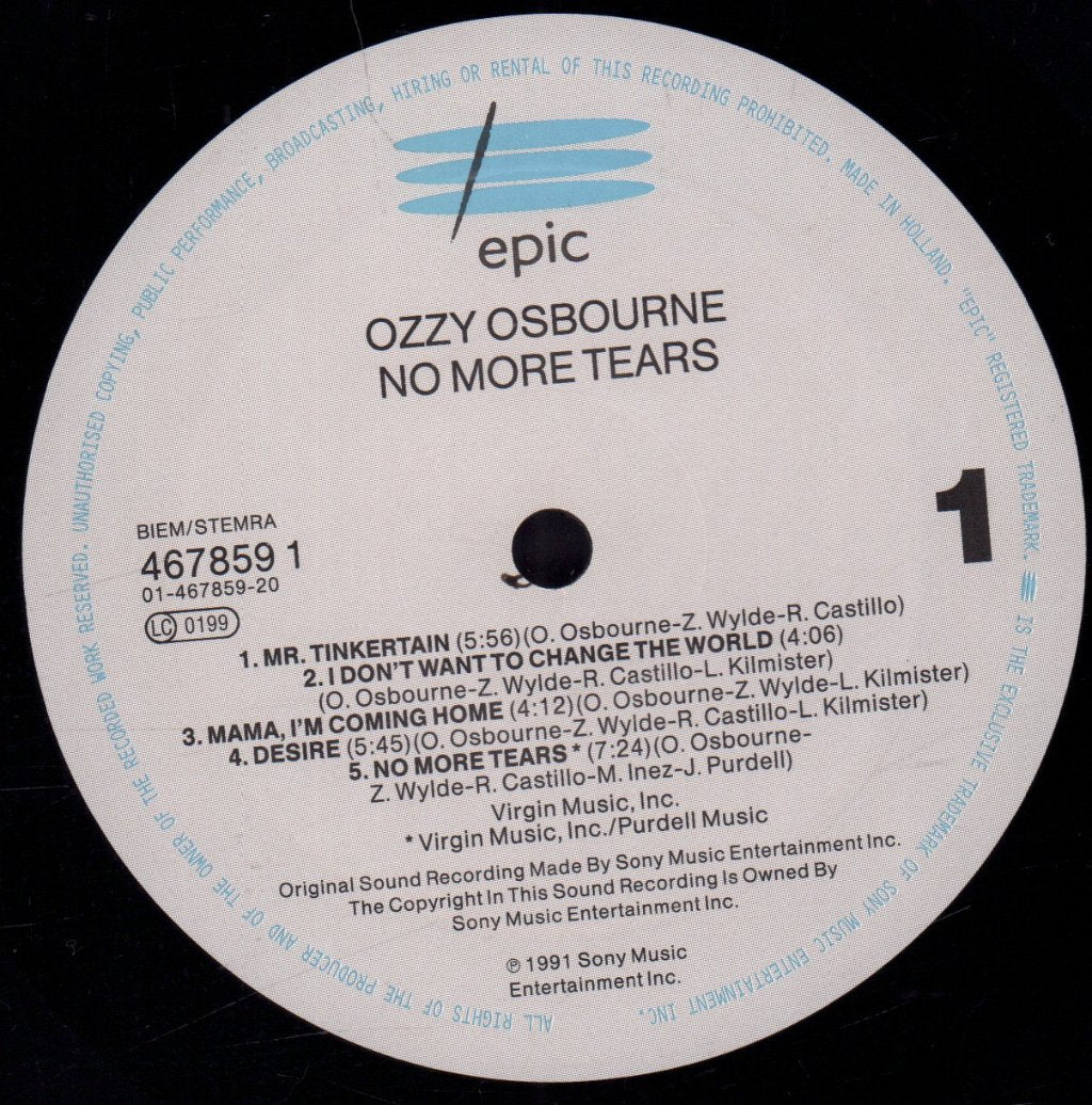 Ozzy Osbourne - No More Tears - Lp