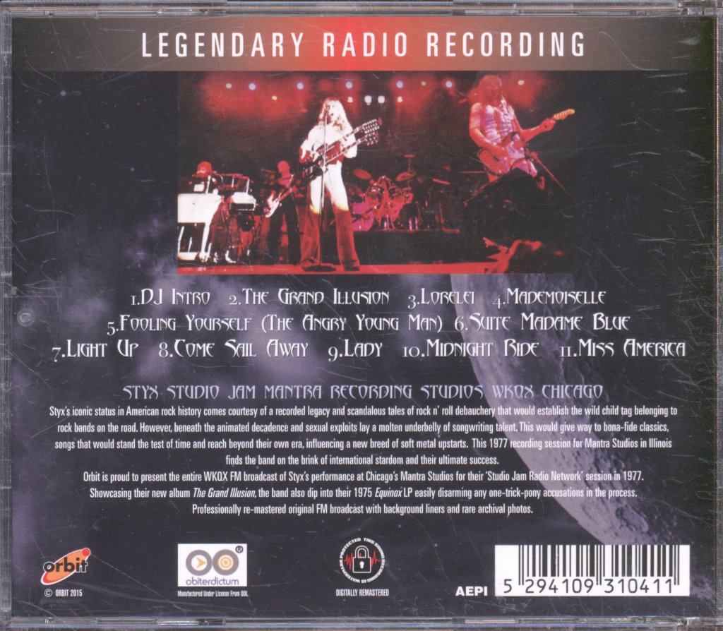 Styx - Live In Chicago Mantra Studio Recordings - Cd