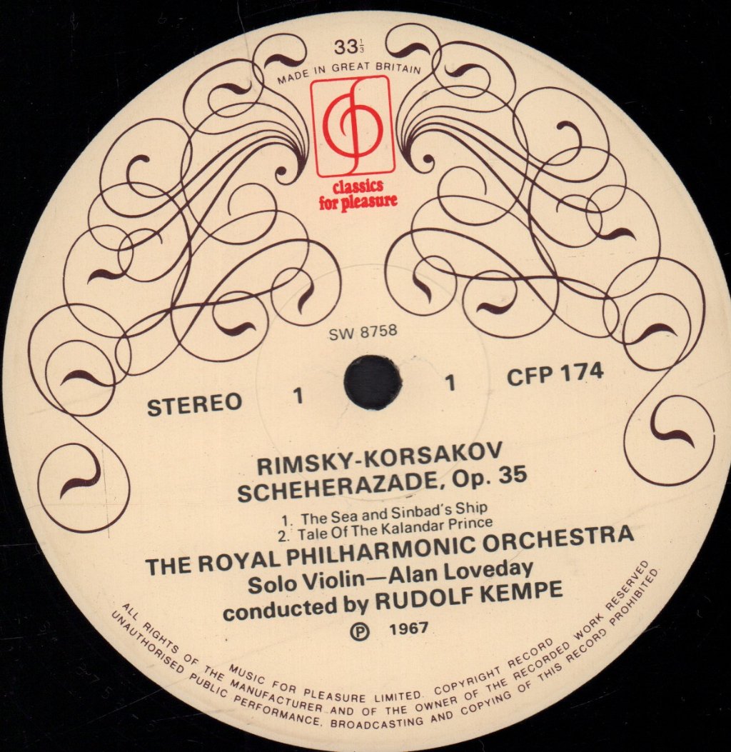 Rudolf Kempe / Royal Philharmonia Orchestra - Rimsky-Korsakov Sheherazade - Lp