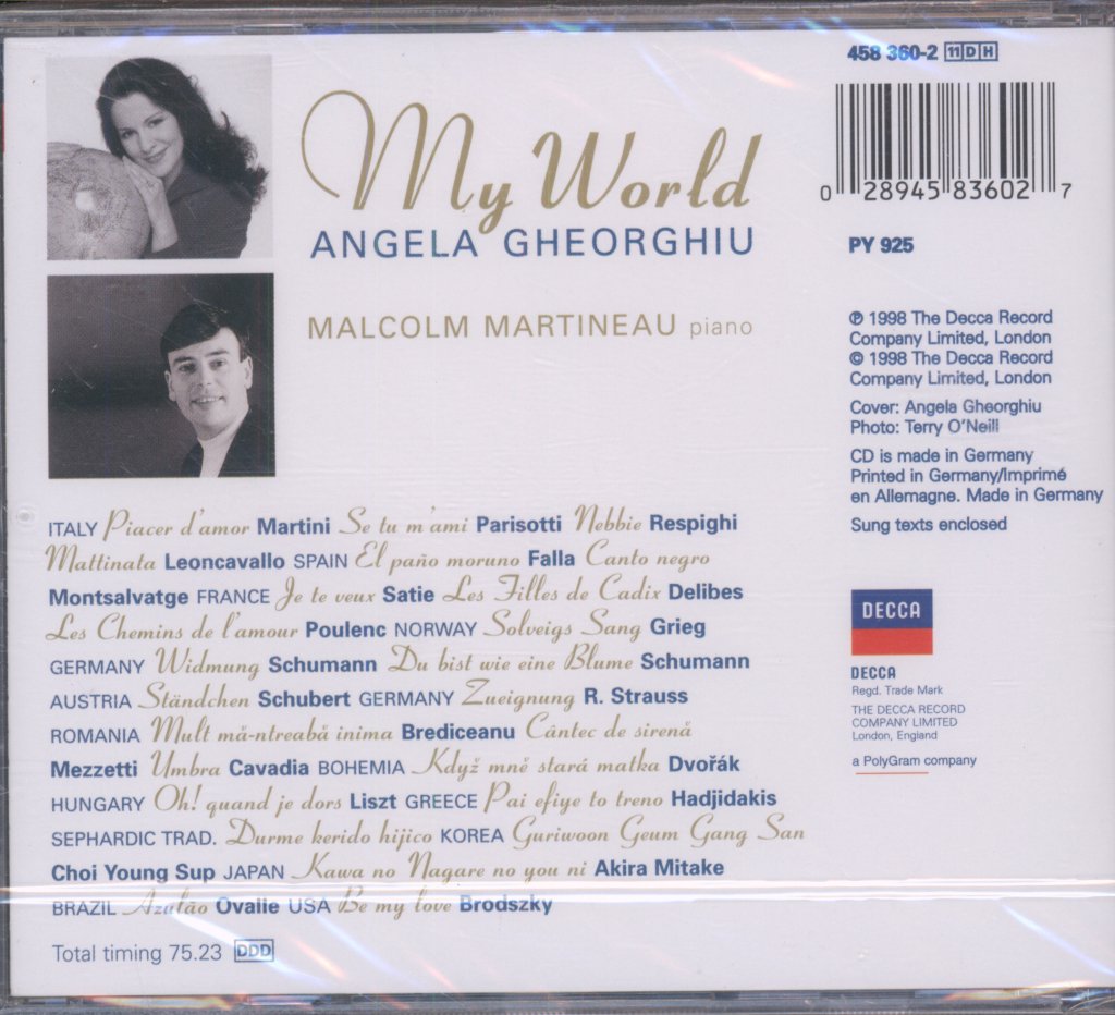 Angela Gheorghiu - My World - Songs From Around The Globe - Cd